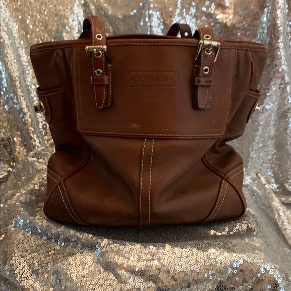 Coach Cognac Leather Handbag G0720-F11386